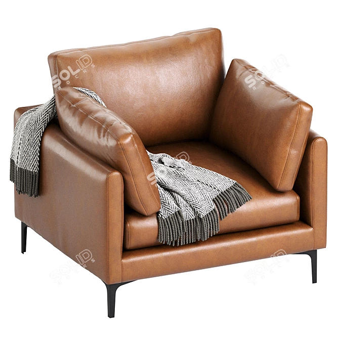 Contemporary Adams Armchair Design 3D model image 2