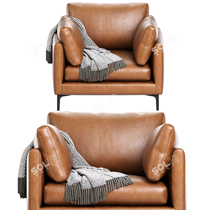 Contemporary Adams Armchair Design 3D model image 4