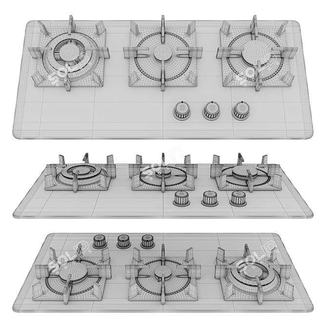 GEFEST Built-in Gas Cooktop 3D model image 5