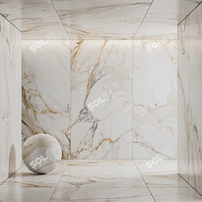 Luxury Laparet Calacatta Borgini Ceramic Tiles 3D model image 1