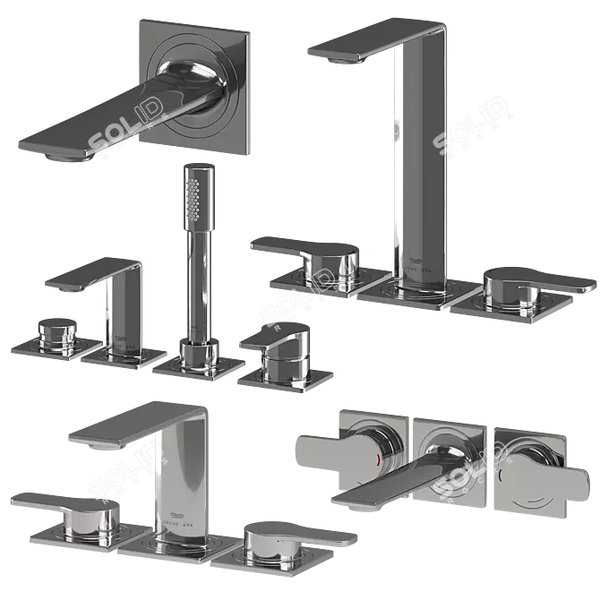 Elegant Grohe Allure New Set 3D model image 1