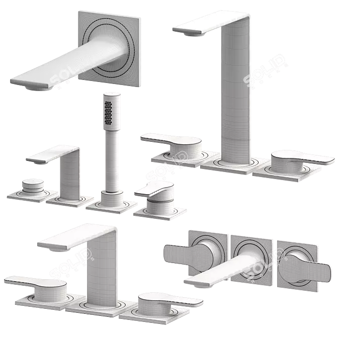 Elegant Grohe Allure New Set 3D model image 2