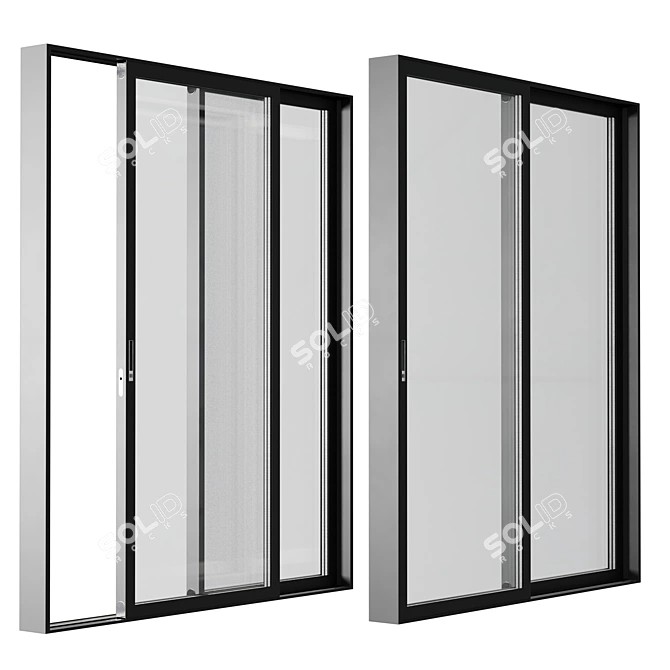 Modern Sliding Metal Windows-Doors 3D model image 5