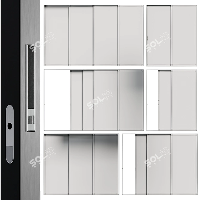 Modern Sliding Metal Windows-Doors 3D model image 7