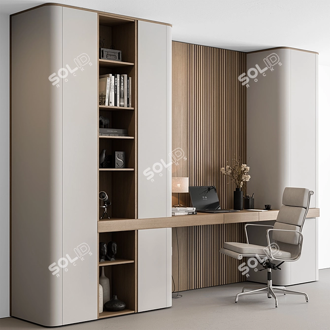 Home Office Furniture Set 3D model image 1