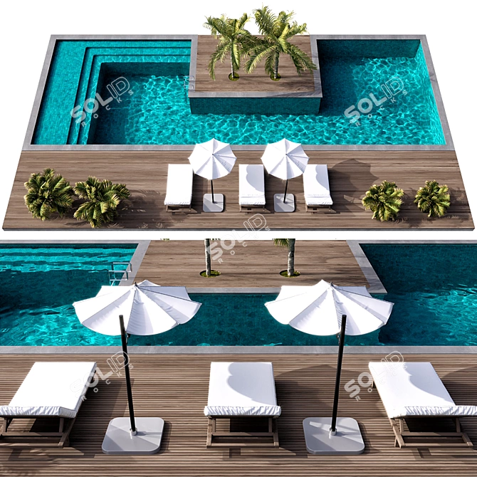 Iridescent Pool Water Simulation 3D model image 3