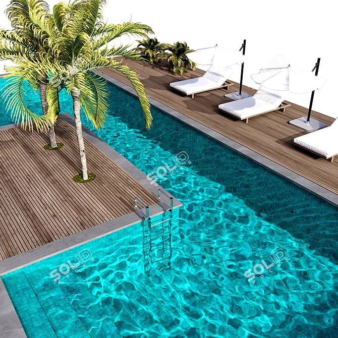 Iridescent Pool Water Simulation 3D model image 4