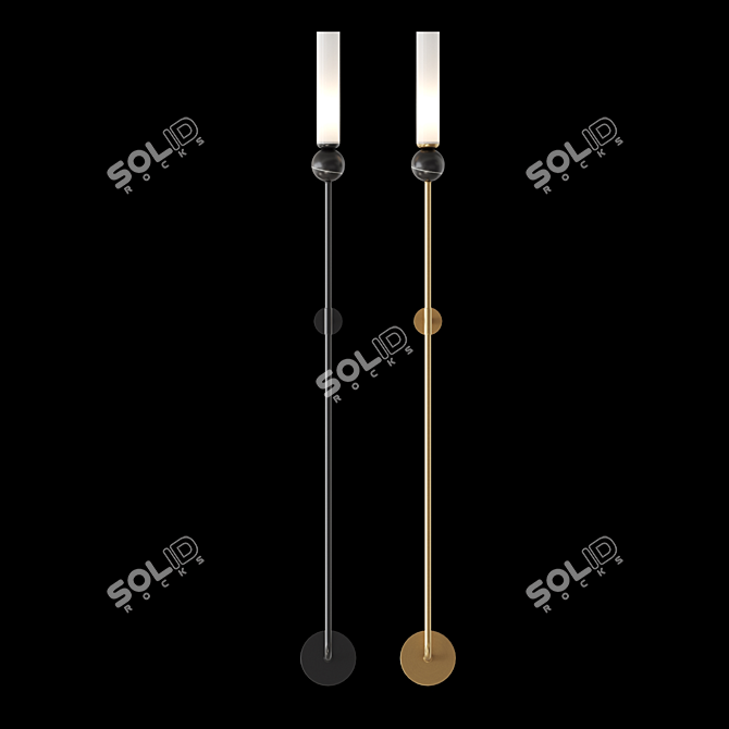 Marble Decor Brass Lamp 3D model image 4