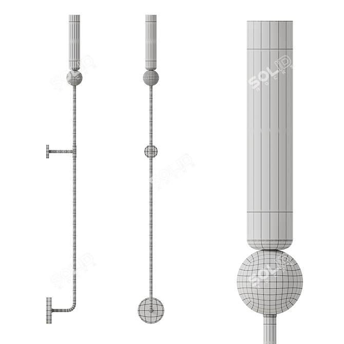 Marble Decor Brass Lamp 3D model image 6