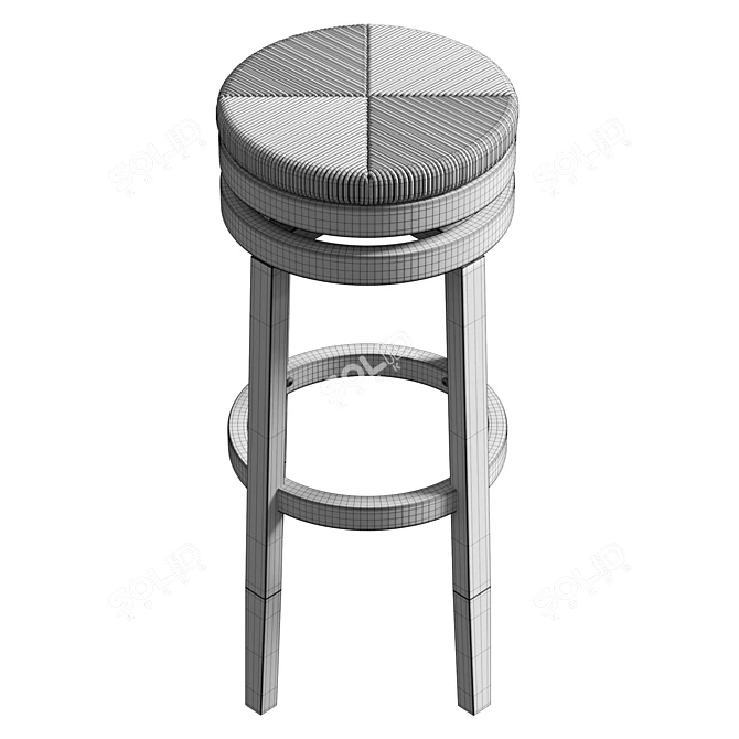 Modern UV Unwrapped Bar Stool 3D model image 6