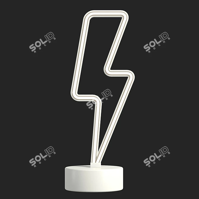 UV Unwrapped Bolt LED Sign 3D model image 2