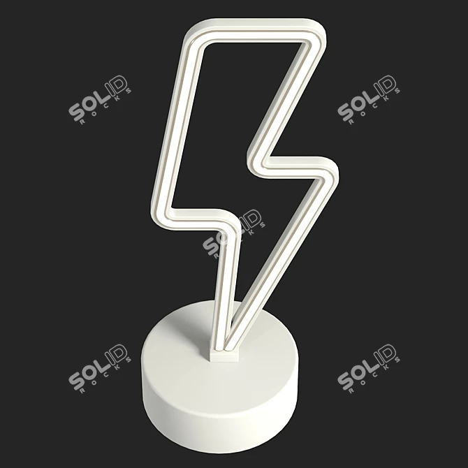 UV Unwrapped Bolt LED Sign 3D model image 3