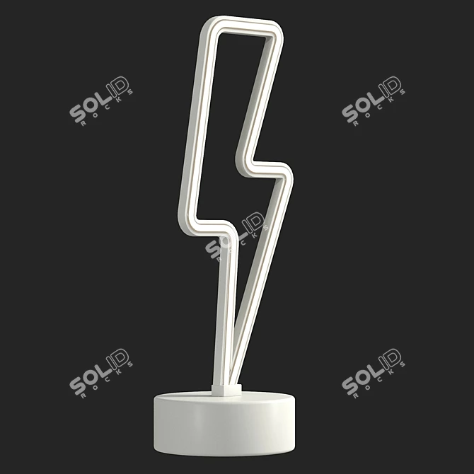 UV Unwrapped Bolt LED Sign 3D model image 4