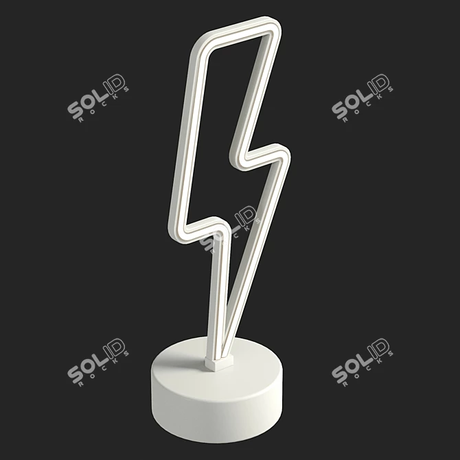 UV Unwrapped Bolt LED Sign 3D model image 5