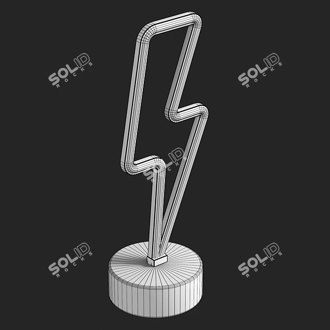 UV Unwrapped Bolt LED Sign 3D model image 6