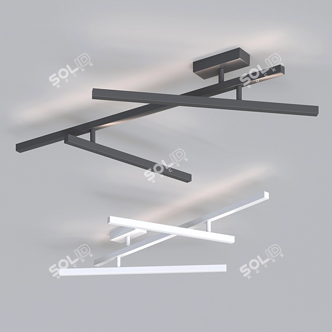 Sleek Metal Ceiling LED Light 3D model image 2