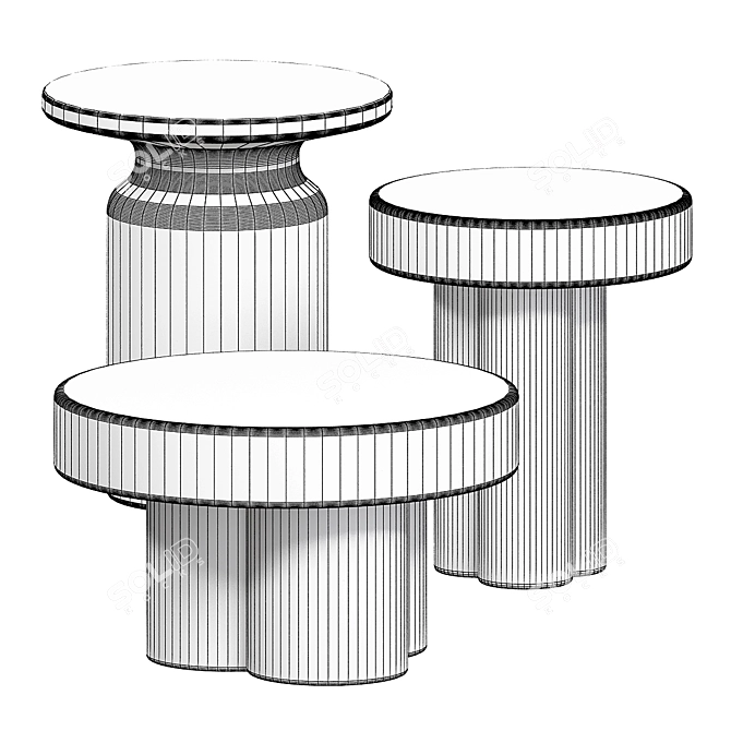 Modern Sleek Accent Table 3D model image 3