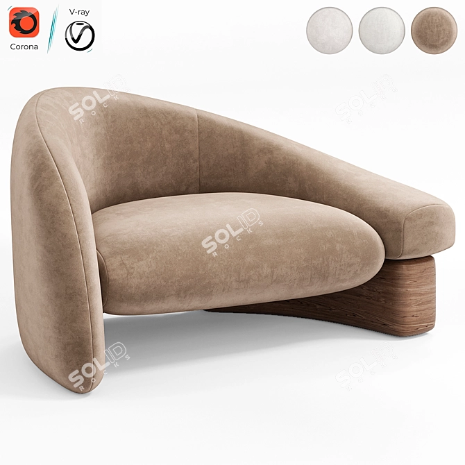 Raphael Navot Armchair Overlay Design 3D model image 4