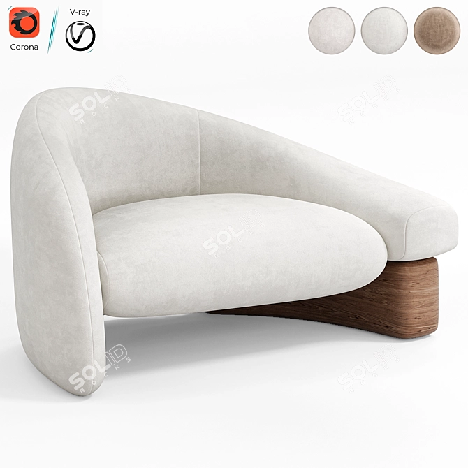 Raphael Navot Armchair Overlay Design 3D model image 5