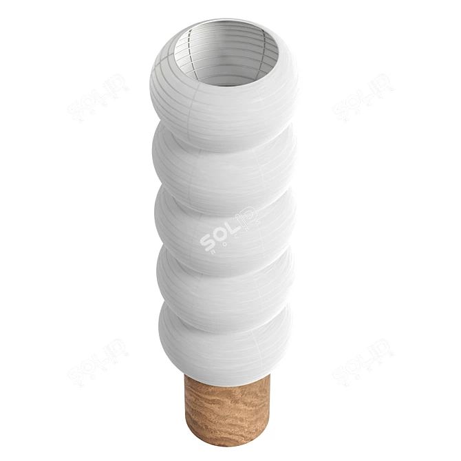 Ivory Floor Lantern with UV Unwrapped Diffuse Texture 3D model image 3