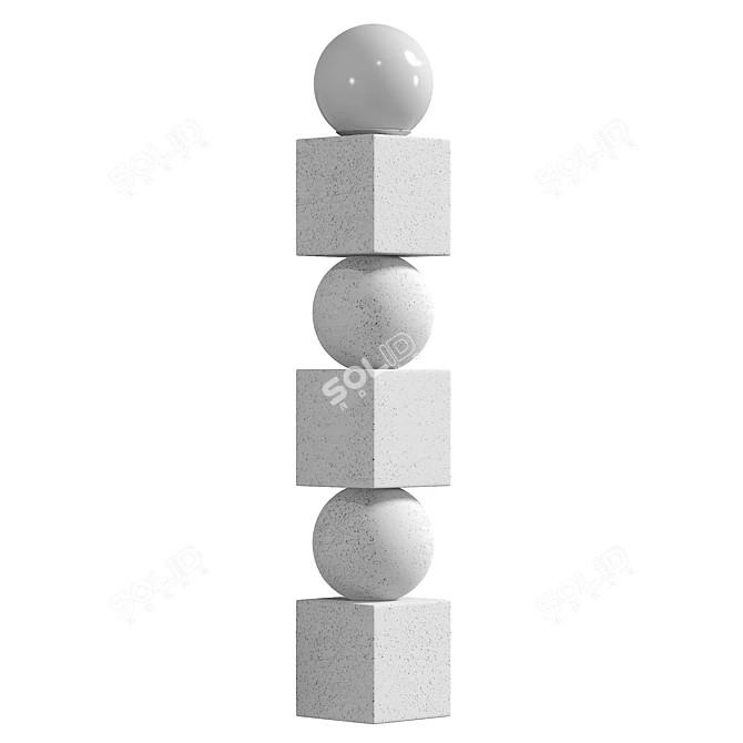 Modern Teodora Floor Lamp - UV Unwrapped, Real Size 3D model image 4