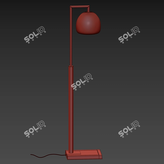 Handcrafted Montecito Glass Floor Lamp 3D model image 4