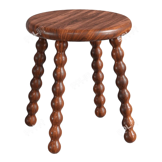 Willow Stool 3D Model Kit 3D model image 1