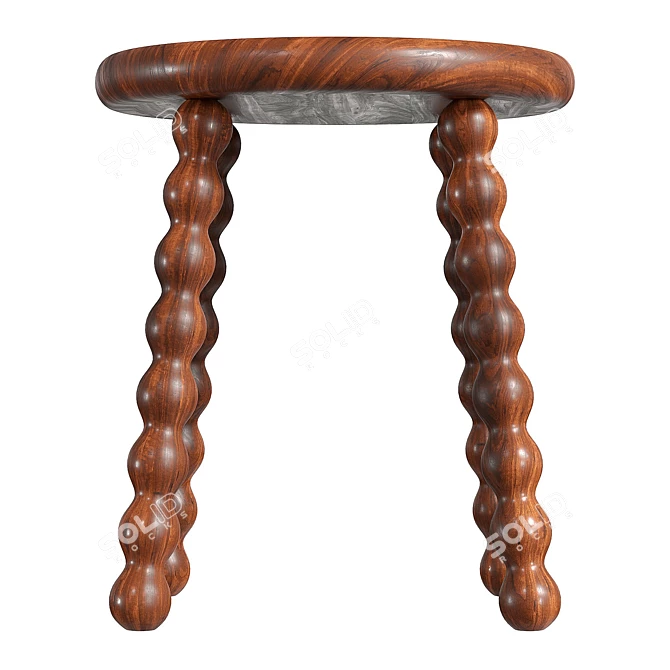 Willow Stool 3D Model Kit 3D model image 2