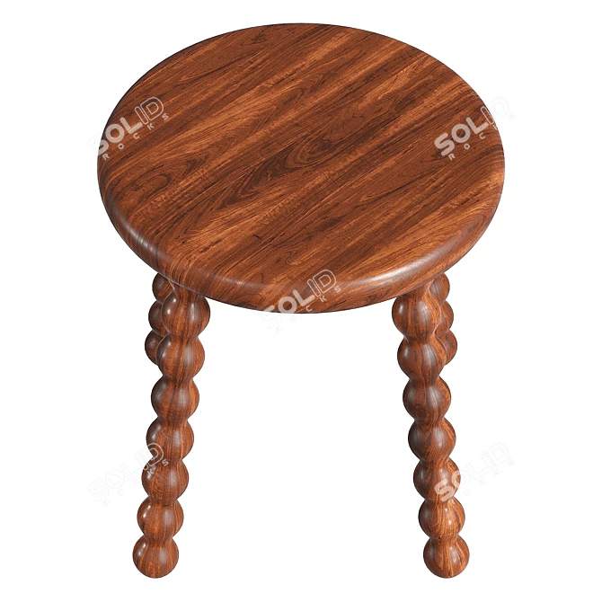 Willow Stool 3D Model Kit 3D model image 3