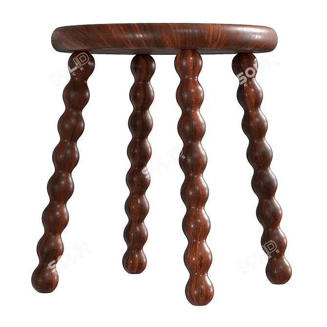Willow Stool 3D Model Kit 3D model image 5