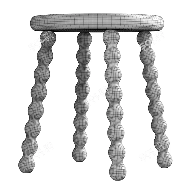 Willow Stool 3D Model Kit 3D model image 6