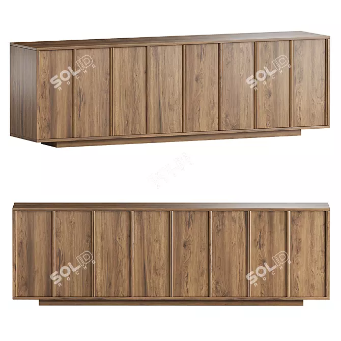 Modern Wooden Sideboard with Doors 3D model image 1