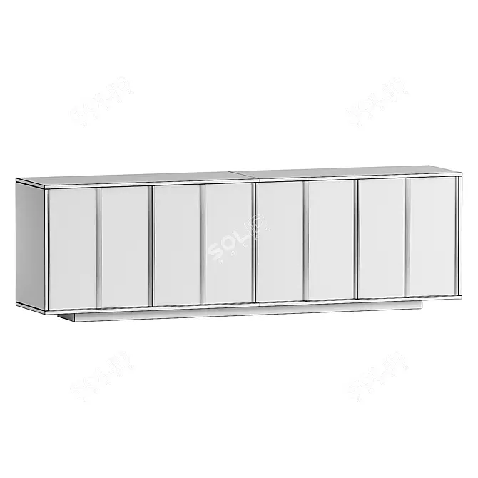 Modern Wooden Sideboard with Doors 3D model image 2