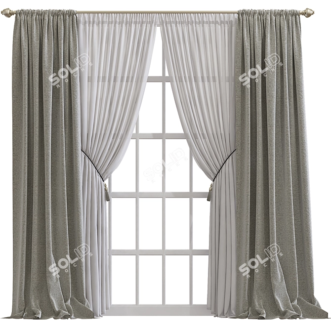 Title: Rego Fabric Curtain Mesh 3D model image 1