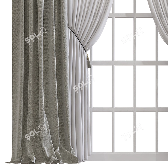 Title: Rego Fabric Curtain Mesh 3D model image 2