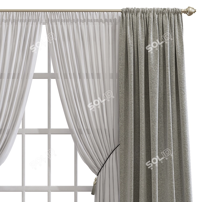 Title: Rego Fabric Curtain Mesh 3D model image 3