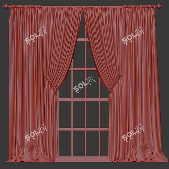 Title: Rego Fabric Curtain Mesh 3D model image 4