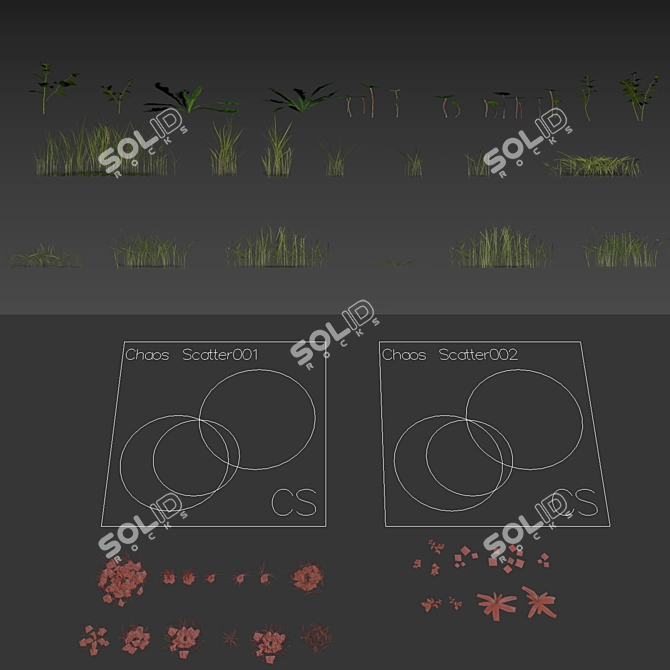 Grass Scatter Kit for Renders 3D model image 6