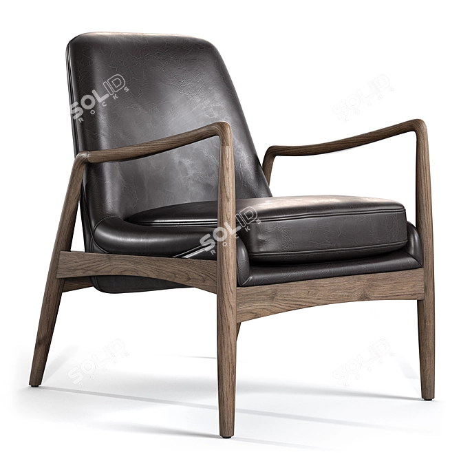 Braden Chair in Durango Smoke 3D model image 3