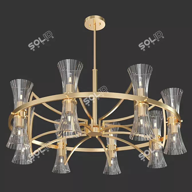 Bennington 16-Light Chandelier, 114 cm 3D model image 1