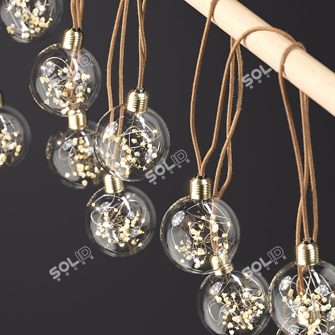 Delicate Dried Flower Lightbulb Bouquet 3D model image 1