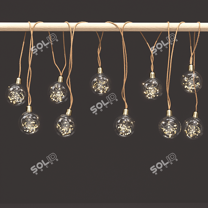 Delicate Dried Flower Lightbulb Bouquet 3D model image 5