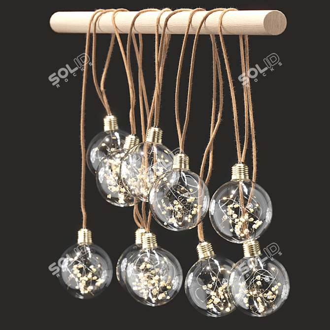 Delicate Dried Flower Lightbulb Bouquet 3D model image 15