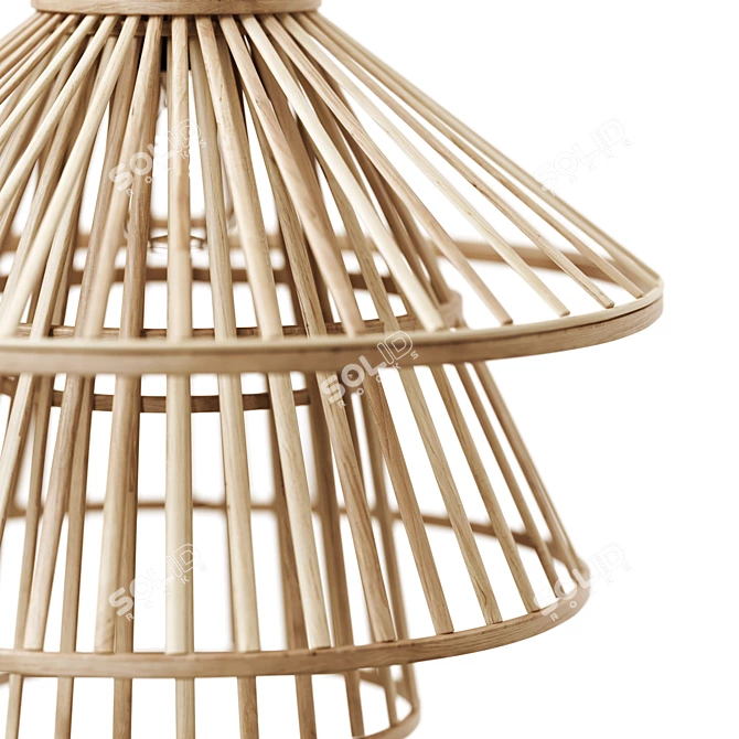 Bamboo Pendant Shade by Madam Stoltz 3D model image 3