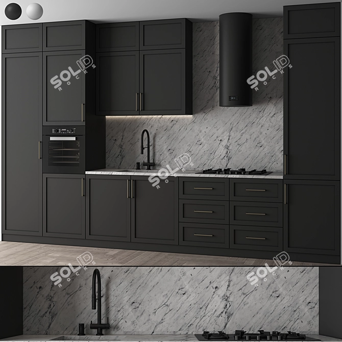 Versatile Modern Kitchen 3D Model 3D model image 2