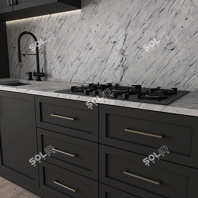 Versatile Modern Kitchen 3D Model 3D model image 3