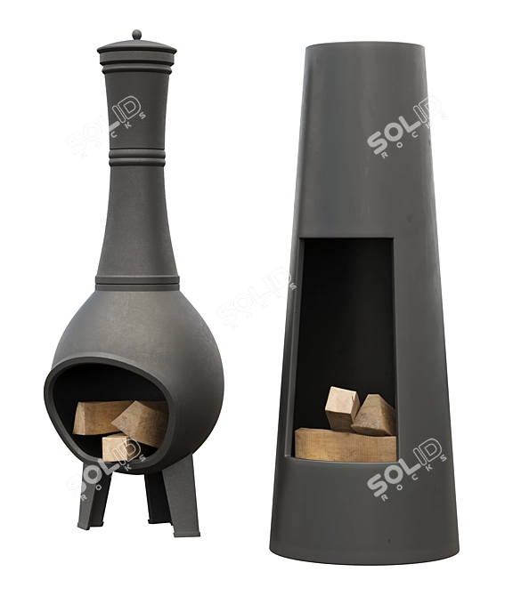 Modern Terrace Chimenea Heater, Elegant 3D model image 1