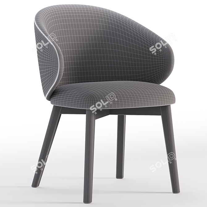 Modern Rounded Chair Design 3D model image 7