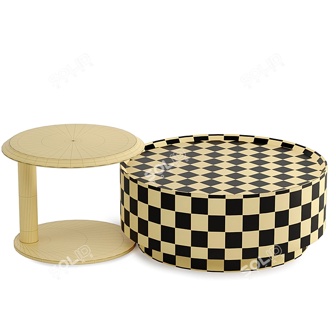 Modern Round Nesting Coffee Tables 3D model image 4