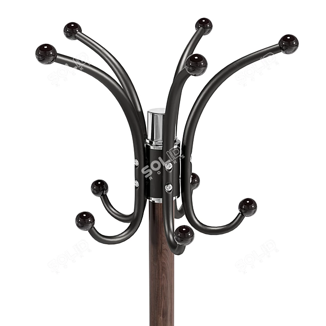 Modern Floor Standing Coat Rack 3D model image 2